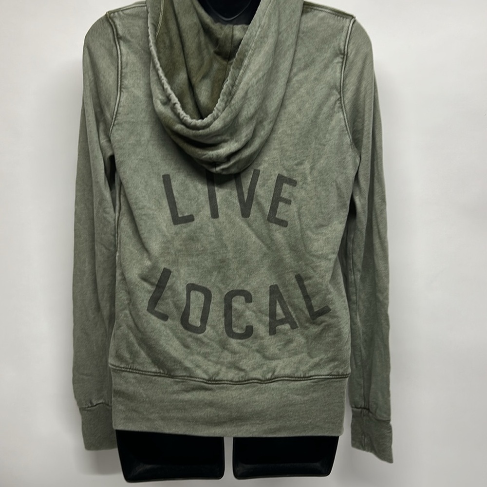 Sundry Olive Knit Top zipper hoodie size small live local - Picture 2 of 8